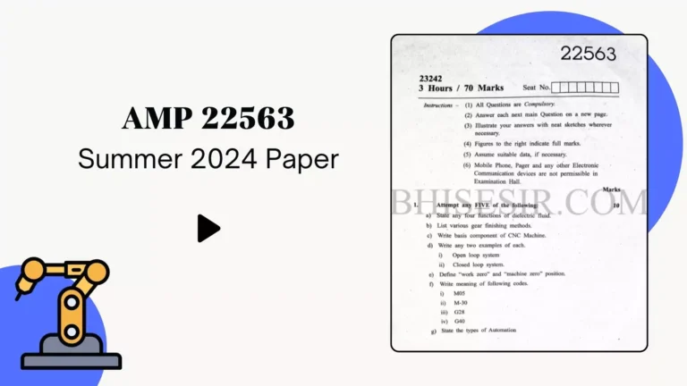 AMP 22563 MSBTE Summer 2024 Exam Paper