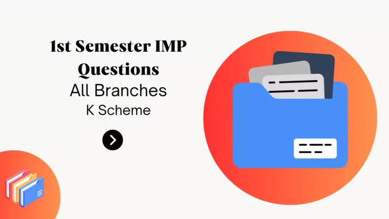 MSBTE 1st Semester IMP Questions for All Branches Winter 2024 Exam