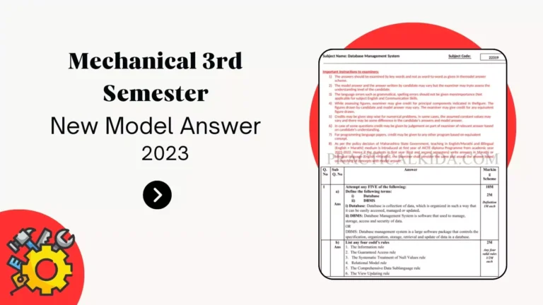 MSBTE Mechanical Third Semester New Model Answer Papers