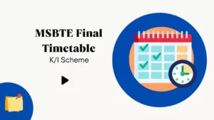 MSBTE Winter 2024 Exam Final Timetable