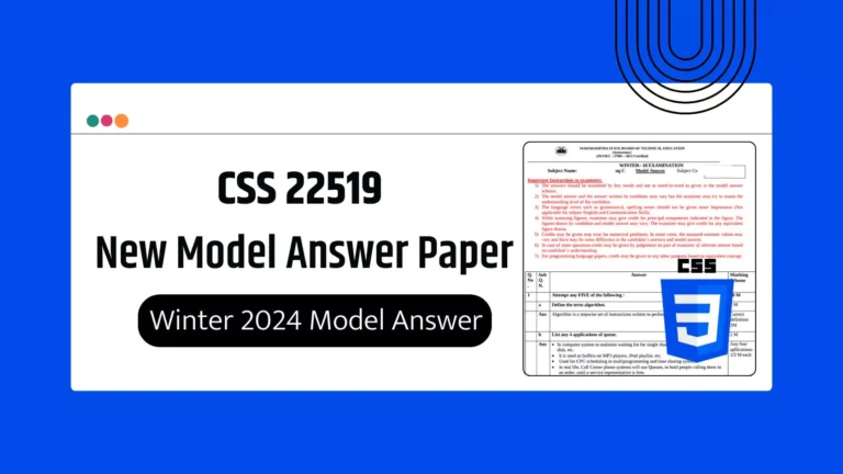 CSS 22519 MSBTE Summer & Winter 2024 Model Answer Papers