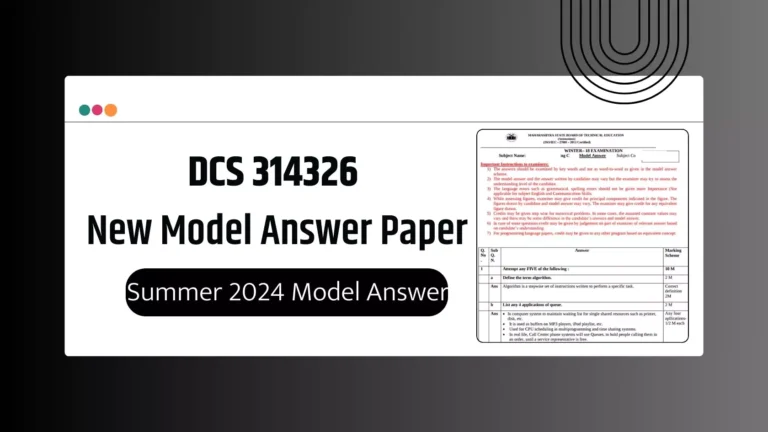 DCS 314326 MSBTE Summer 2024 Model Answer Paper
