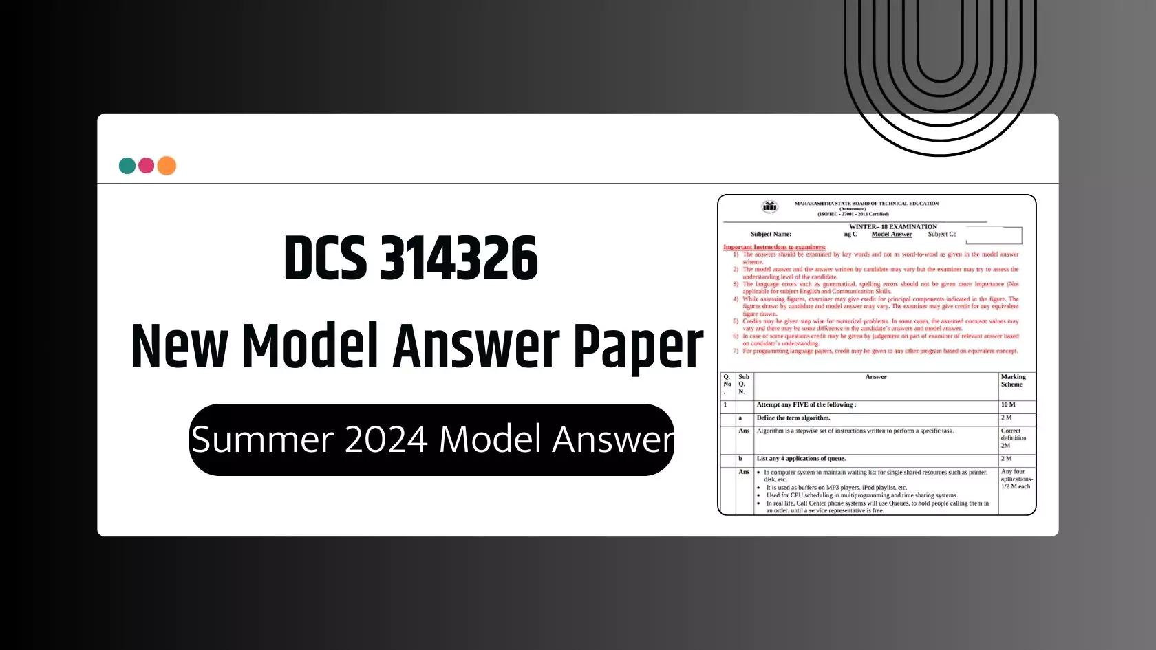 DCS 314326 MSBTE Summer 2024 Model Answer Paper