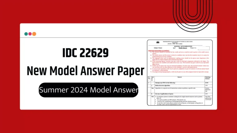IDC 22629 MSBTE Summer 2024 Model Answer Papers