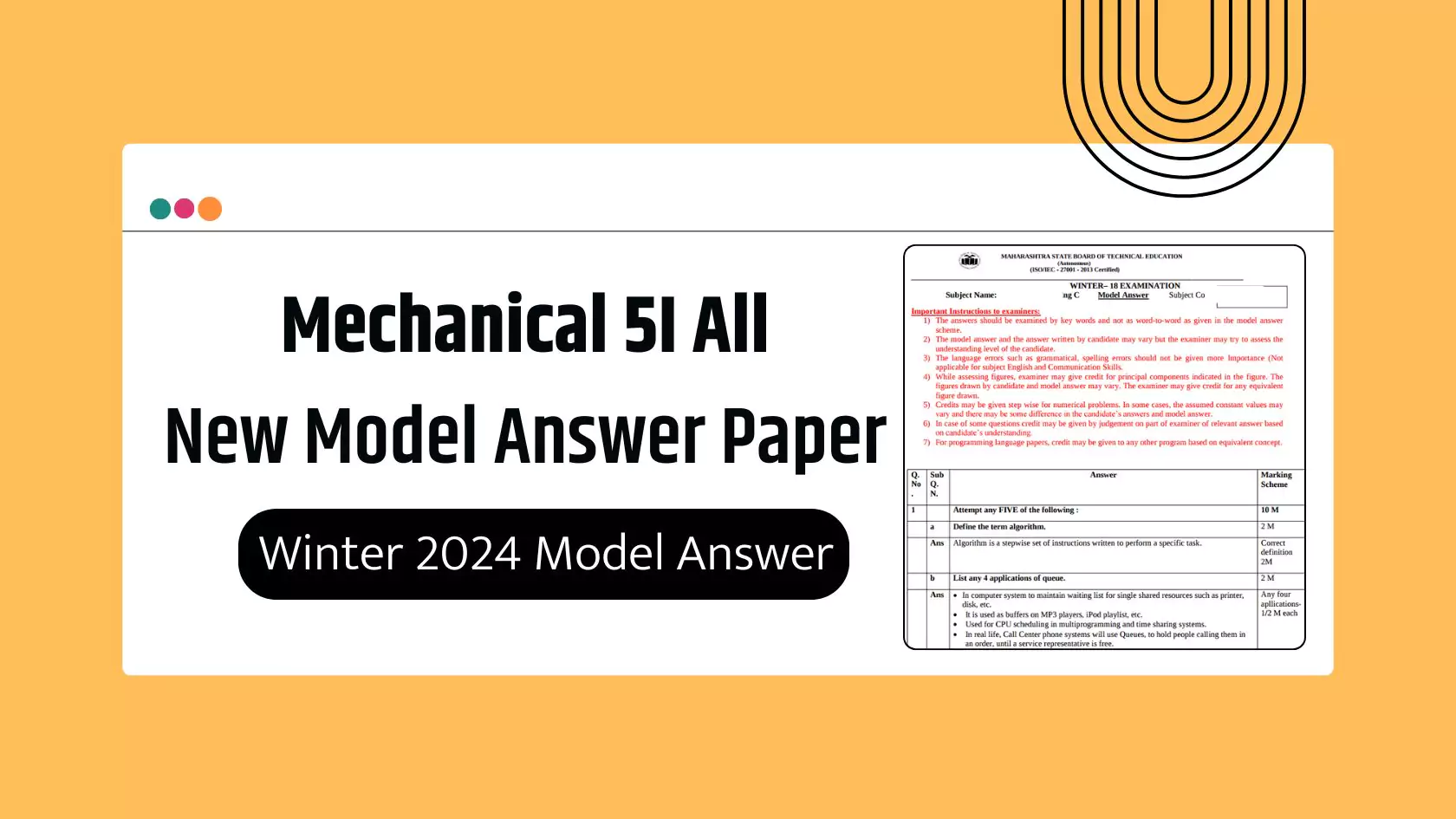 Mechanical 5th Semester All New MSBTE Model Answer Papers