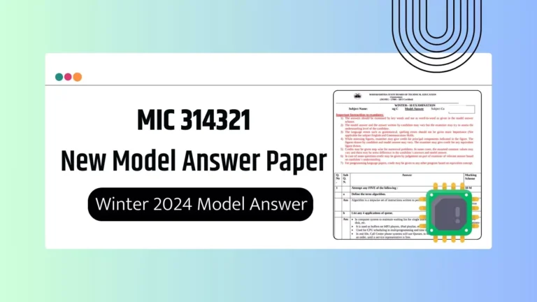 MIC 314321 MSBTE Summer 2024 & Winter 2024 Model Answer Papers