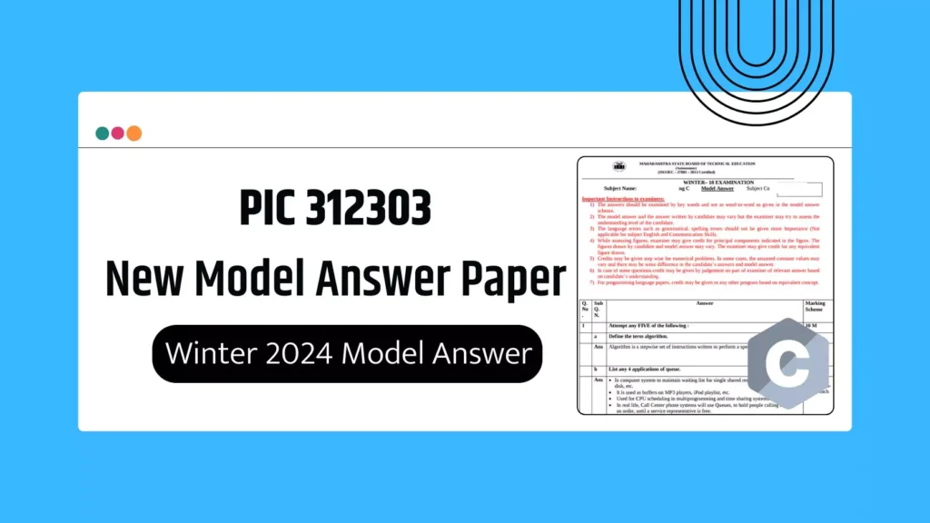 PIC 312303 MSBTE Summer 2024 & Winter 2024 Model Answer Paper