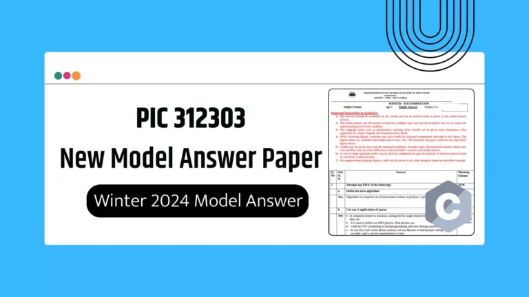PIC 312303 MSBTE Summer 2024 & Winter 2024 Model Answer Paper