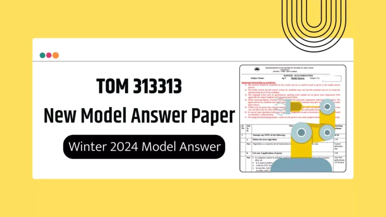 TOM 313313 MSBTE Summer 2024 & Winter 2024 Model Answer Paper