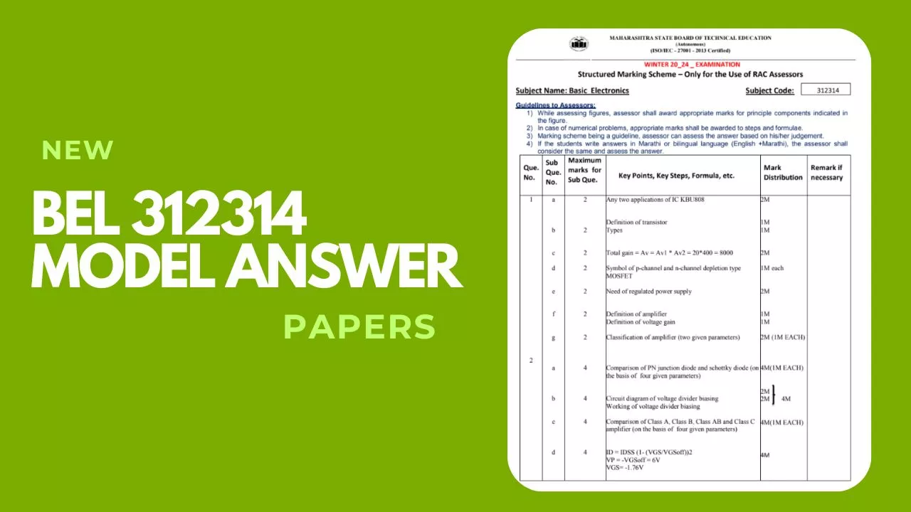 BEL 312314 New K Scheme Model Answer Papers