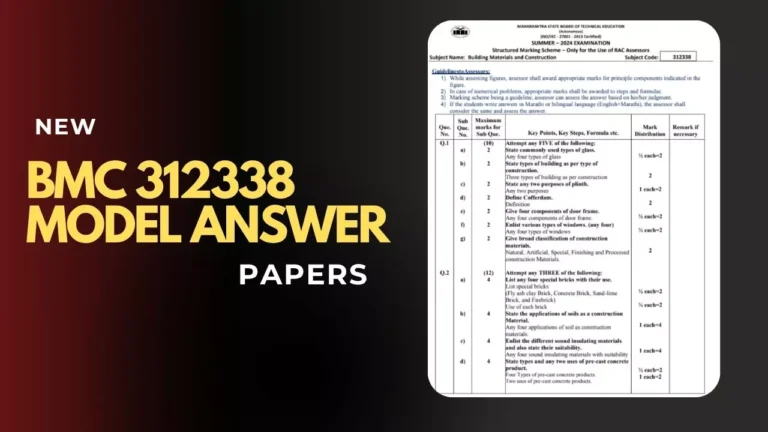 BMC Building Construction 312338 MSBTE Model Answer Papers