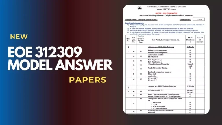 EOE Elements of Electronics 312309 New Model Answer Papers