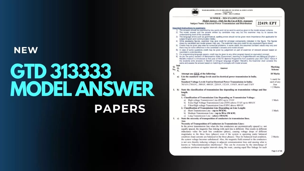 GTD 313333 MSBTE New Model Answer Papers