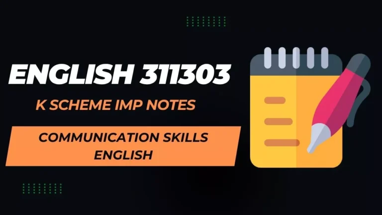 Communication Skills English 311303 Notes for K Scheme Students